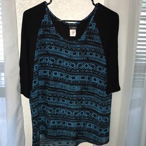 Blue and black shirt